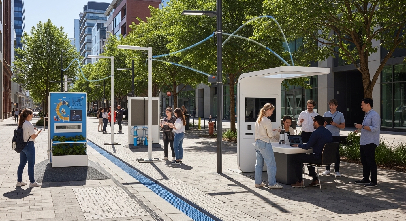 Inovações urbanas testáveis em calçada acessível e drenagem sustentável